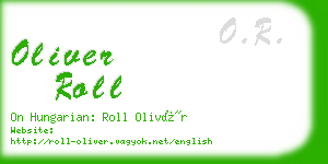 oliver roll business card